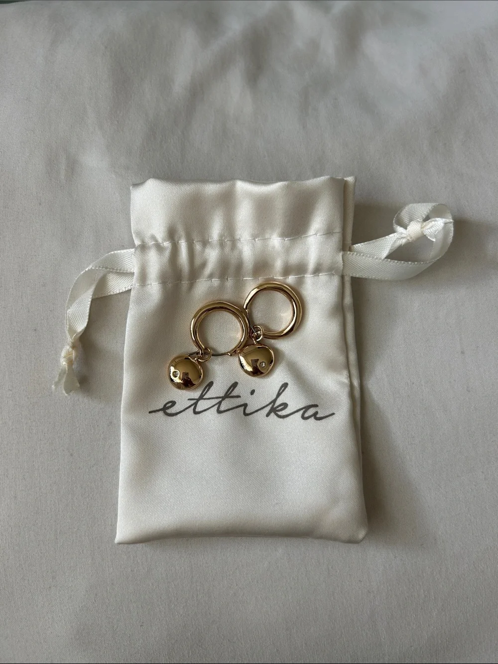 Ettika Gold Polished Pebbles Huggie Hoop Earrings